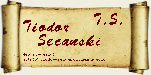 Tiodor Sečanski vizit kartica